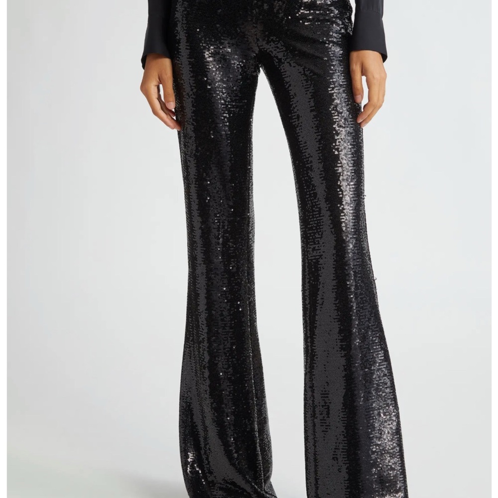 L'AGENCE Black Sequin Flare Pants